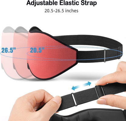 LitBear Sleep Mask for Side Sleeper Women Men, Eye Mask for Sleeping | Light Blocking 3D Contoured Sleeping Mask, Soft Breathable Sleep Eye Mask with Adjustable Elastic Strap for Travel, Black