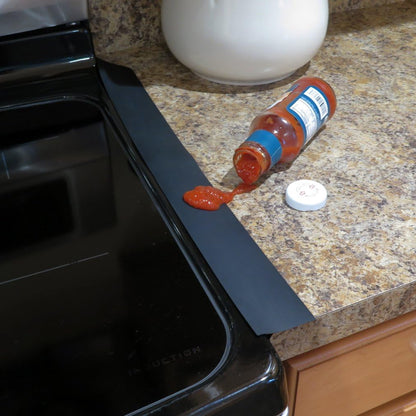 Evelots Silicone Stove Counter Gap Covers-2 Pack Gap Fillers-Kitchen Spill/Crump Guards-Heat Resistant-Flexible-30 Inch Long-Cut to Size with Scissors-Easy to Clean-Black