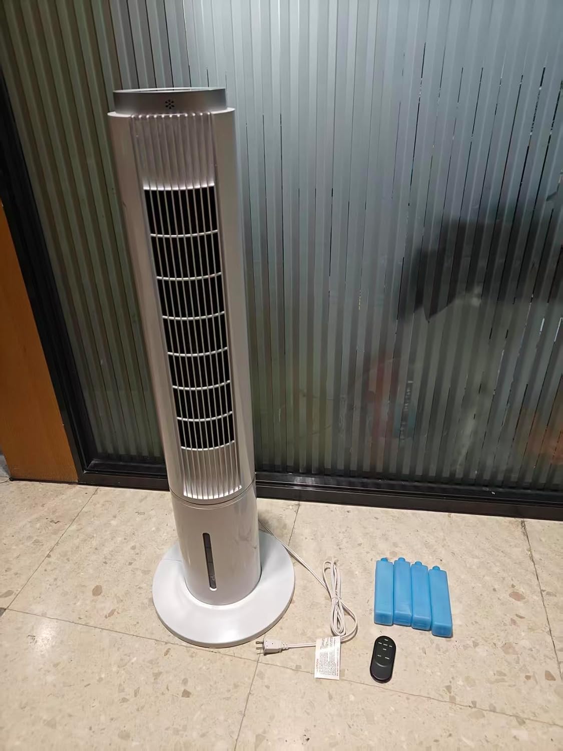 Portable Air Conditioners 4 Modes&3 Speeds,4 Ice Packs, Waterless Alert System, 12H Timer, Remote,1 Gal Detachable Water Tank, 70°Oscillation Windowless Evaporative Air Cooler for Room Office