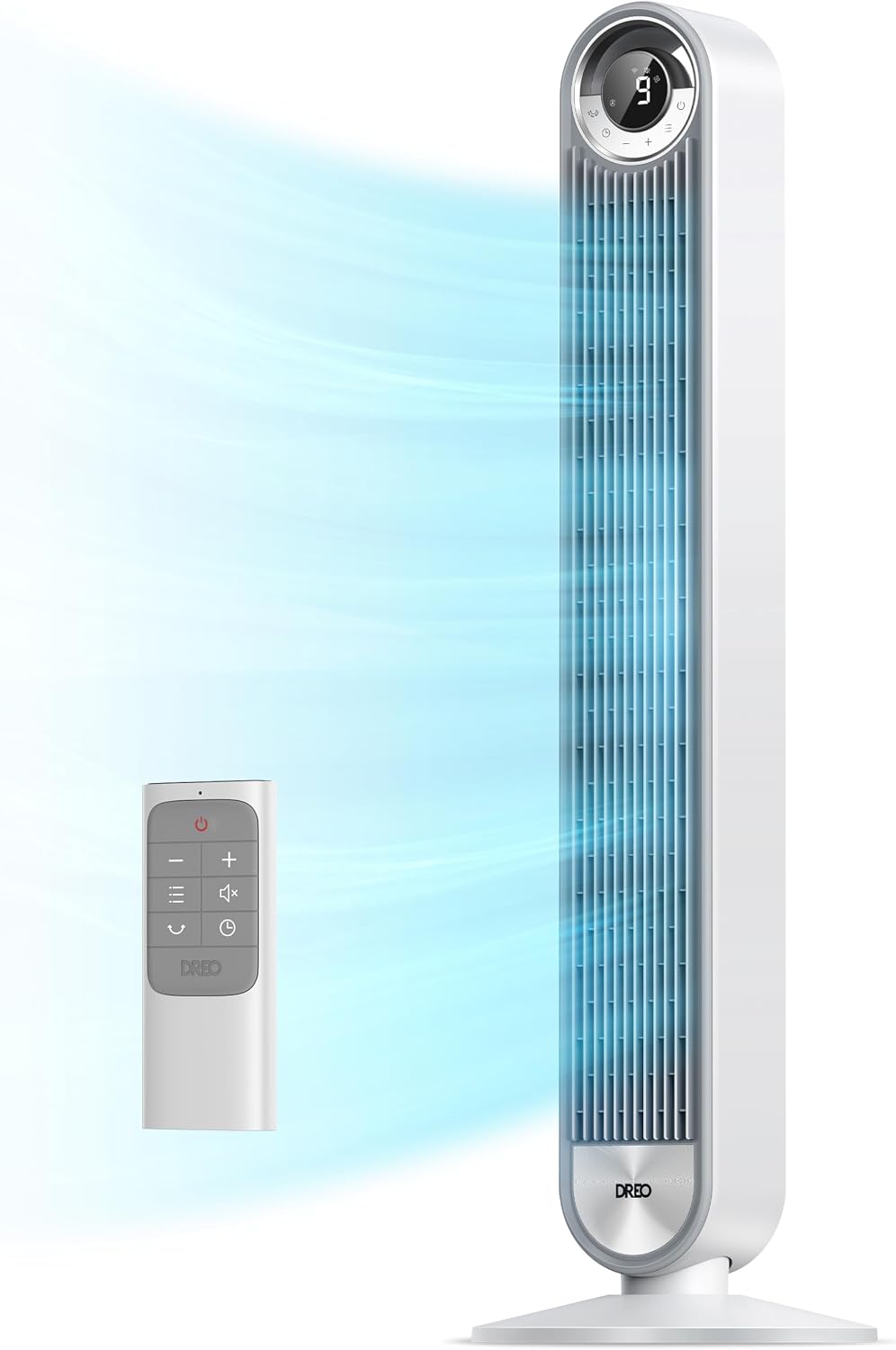 DREO Tower Fan for Bedroom, Upgraded DC 28ft/s Velocity, 9 Speeds