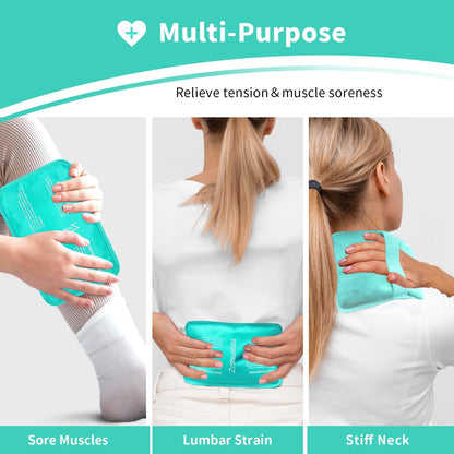 Gel Ice Packs for Injuries Reusable 2 Packs Hot Cold Gel Wrap with Strap