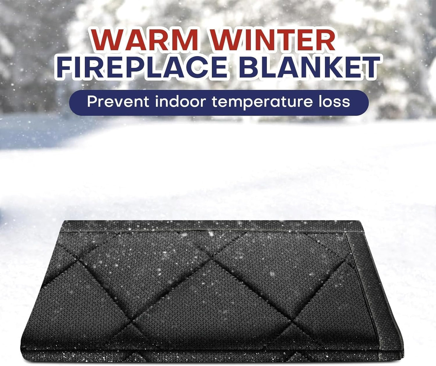 Magnetic Fireplace Cover for Energy Saving, Magnetic Fireplace Blanket for Iron Fireplace Frame Keep Drafts Out Stops Heat Loss Fireplace Screen fit for 39" W x 32" H