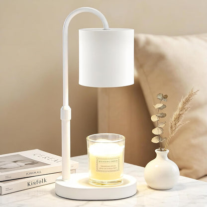 Dreamholder Electric Candle Warmer Lamp with Timer, Dimmable Candle Lamp with Adjustable Height, Wax Melter for Jar Candles Wood Base Floral Home Decor Gifts for Women Mom, Silver Glass