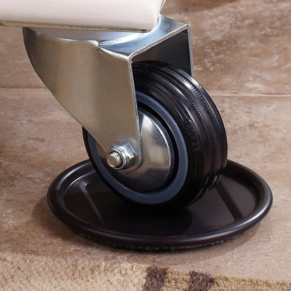 SoftTouch 2-1/2" Square Reusable Carpet Bottom Furniture Caster Cups for Office Chairs, Desks, and Carts, Furniture Wheel Caster Cups for Carpet and Hardwood Surfaces, 12-Pack, Brown/Gray