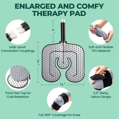 Ice Machine for Knee After Surgery w/Compression, Hip Replacement Cold Therapy Machine, Cryocuff Wrap Pack for Shoulder Recovery, ACL Cold Circulation System