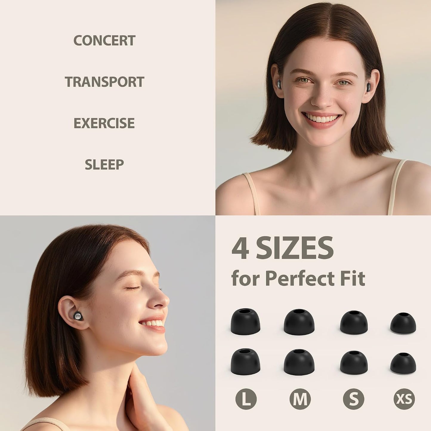 Reusable Sleep Noise-Canceling Earplugs, High-Fidelity Hearing Protection Earplugs, Ideal for Concerts, Travel, Library, Sleep, and Deep Focus Work | 20-35dB Noise Reduction(White)
