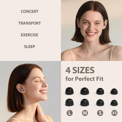 Reusable Sleep Noise-Canceling Earplugs, High-Fidelity Hearing Protection Earplugs, Ideal for Concerts, Travel, Library, Sleep, and Deep Focus Work | 20-35dB Noise Reduction(White)