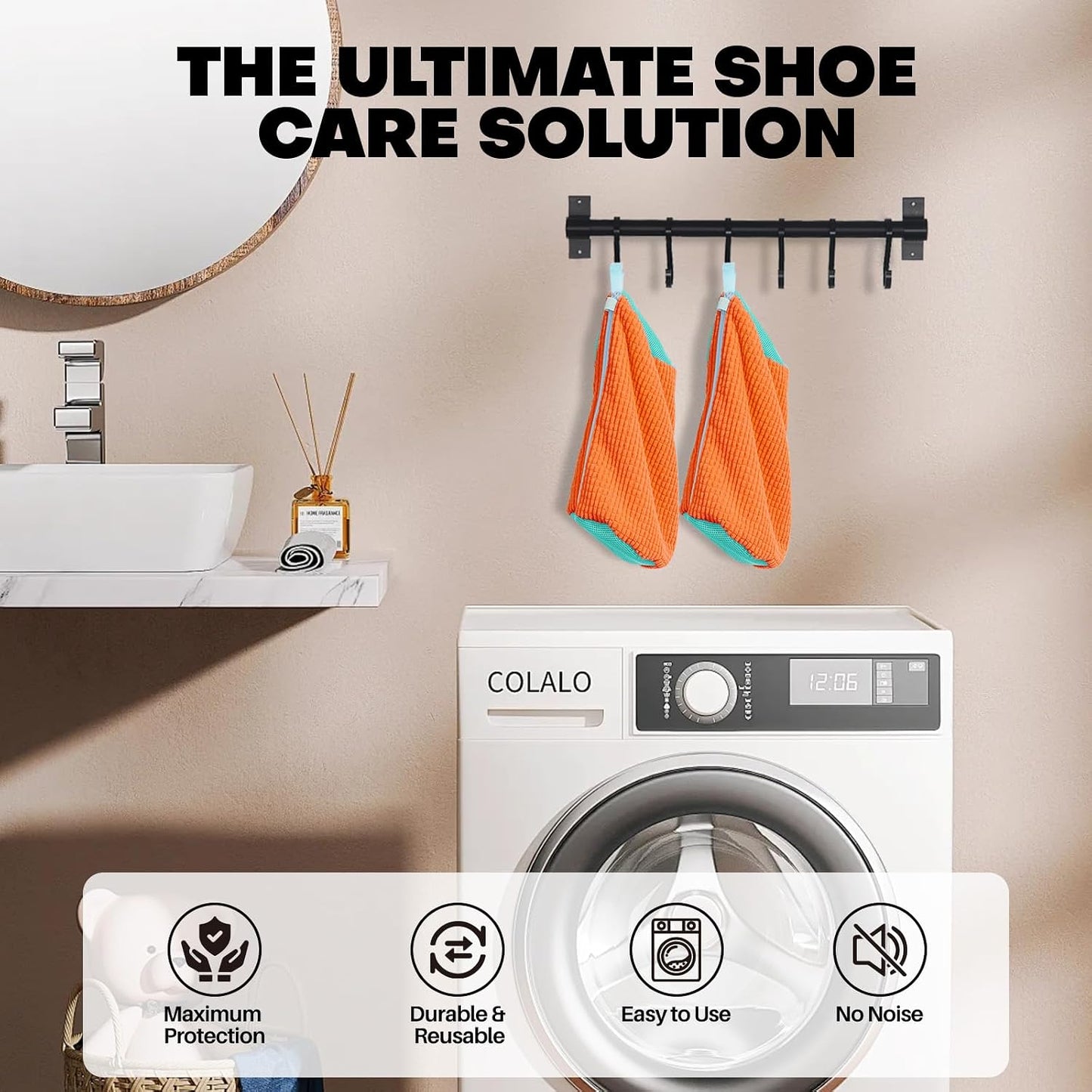 Shoe Washing Machine Bag: Laundry Shoe Bag for Washer and Dryer - 2pc Reusable Shoe Cleaning Bag for Sneaker Tennis Shoes Unstain Cleaner Kit (Yellow 2pcs)
