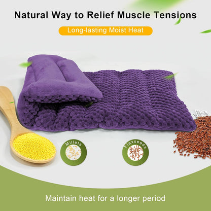 Weighted Microwave Heating Pad (1.8 LBS), 16x7 Inch Microwavable HotPack for Muscle Pain Relief Soothes Aches in Shoulders, Lower Back & Abdomen, Moist Heat Therapy Reusable