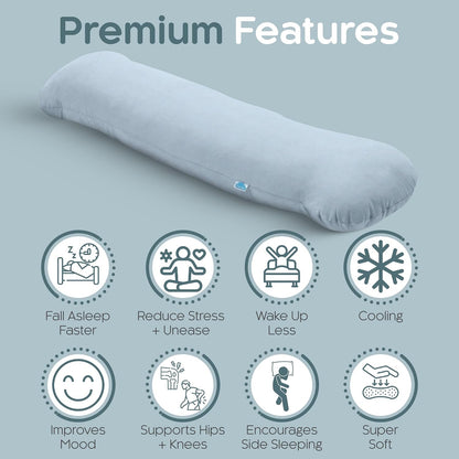 Weighted Body Pillow 6.5lbs, Cooling Tencel Cover, 41” x 10” | Calming Weighted Comfort, Breathable Cooling Cover, Machine Washable, Made for Side Sleepers, 12 Month Warranty