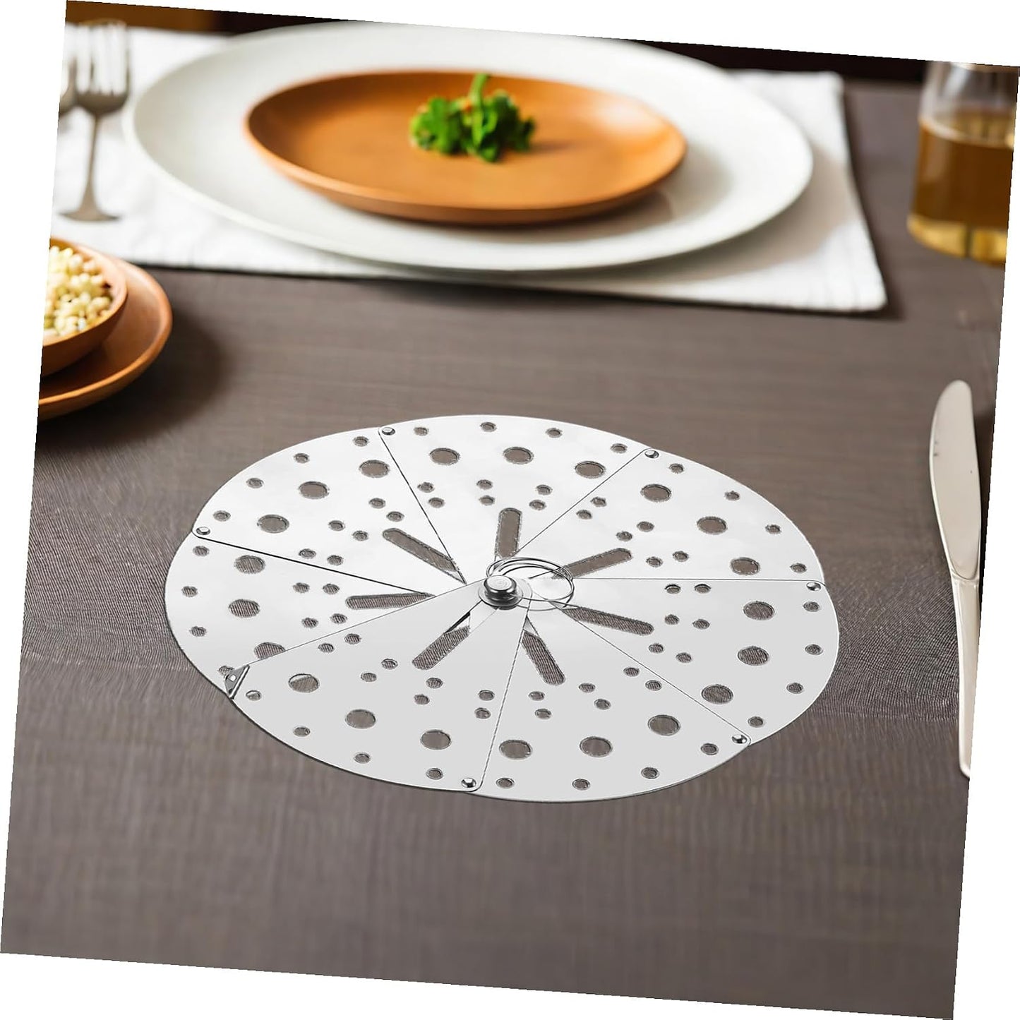 Stainless Steel Adjustable Spill Stopper Lid Multi-function Kitchen Overflow Cover Strainer Lid Anti-spill Household Pot Pan Accessory for Cooking