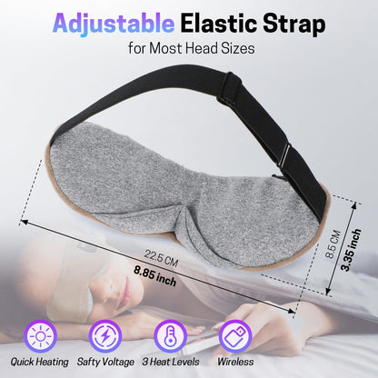 Aurya Heated Eye Mask for Dry Eyes, Cordless Warm Eye Mask, Relief Eye Irritated & Strained, Heated Mask for Blepharitis, Styes, Eye Relief, 8.85×3.35 in