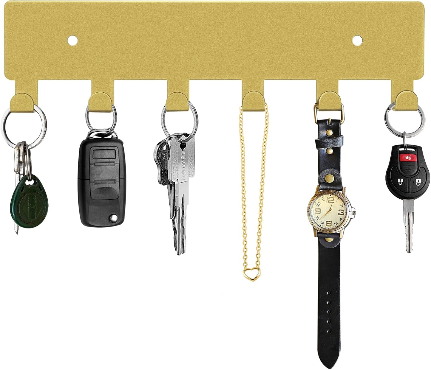 GTK Key Holder for Wall Key Hooks with Tray and 6 Hooks, Wall Mounted Key Holder for Hallway, Key Rack with Shelf for Mail Storage (Black)