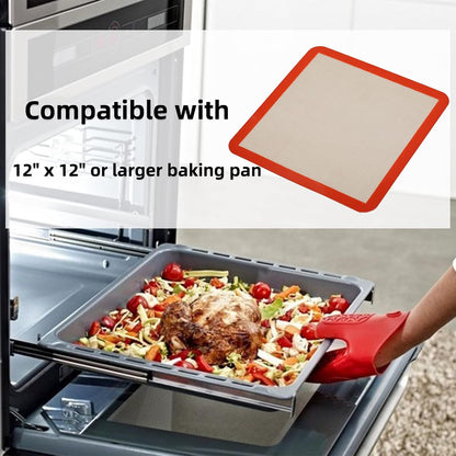 AMYONE 11x11 Silicone Baking Mat, Square Air Fryer Liner, Platinum, 2 Pack | For 11x11 Square Cake Pan/Cheesecake Pan/Toaster Oven/XL Air Fryer, Food Grade Silicone Baking Sheet Liner for Cake/Cookie