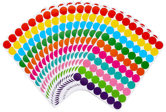 Tamaki 1120 Pack Dot Stickers Small Circle Stickers 3/4 inch | Round Color Coding Sticker for Office Student Classroom,10 Assorted Colors