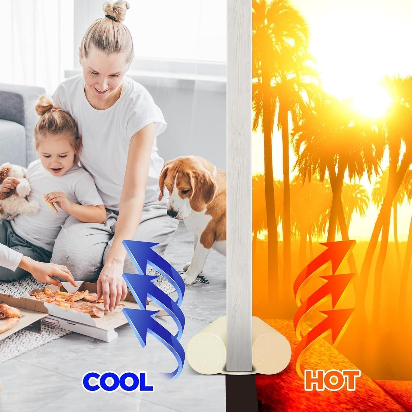 Holikme Under Door Draft Stopper Door Seal Gap Filler Weather Stripping | 36 Inch Soundproofing Noise Blocker Window Breeze Adjustable Draft Blocker for Bottom of Door Stop Light, Air, Dust, Gray