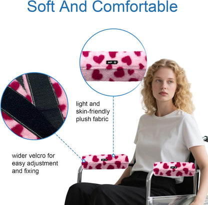 SPRING SEAON Wheelchair Armrest Pads Covers Fuzzy Desk Chair Arm Pads Soft