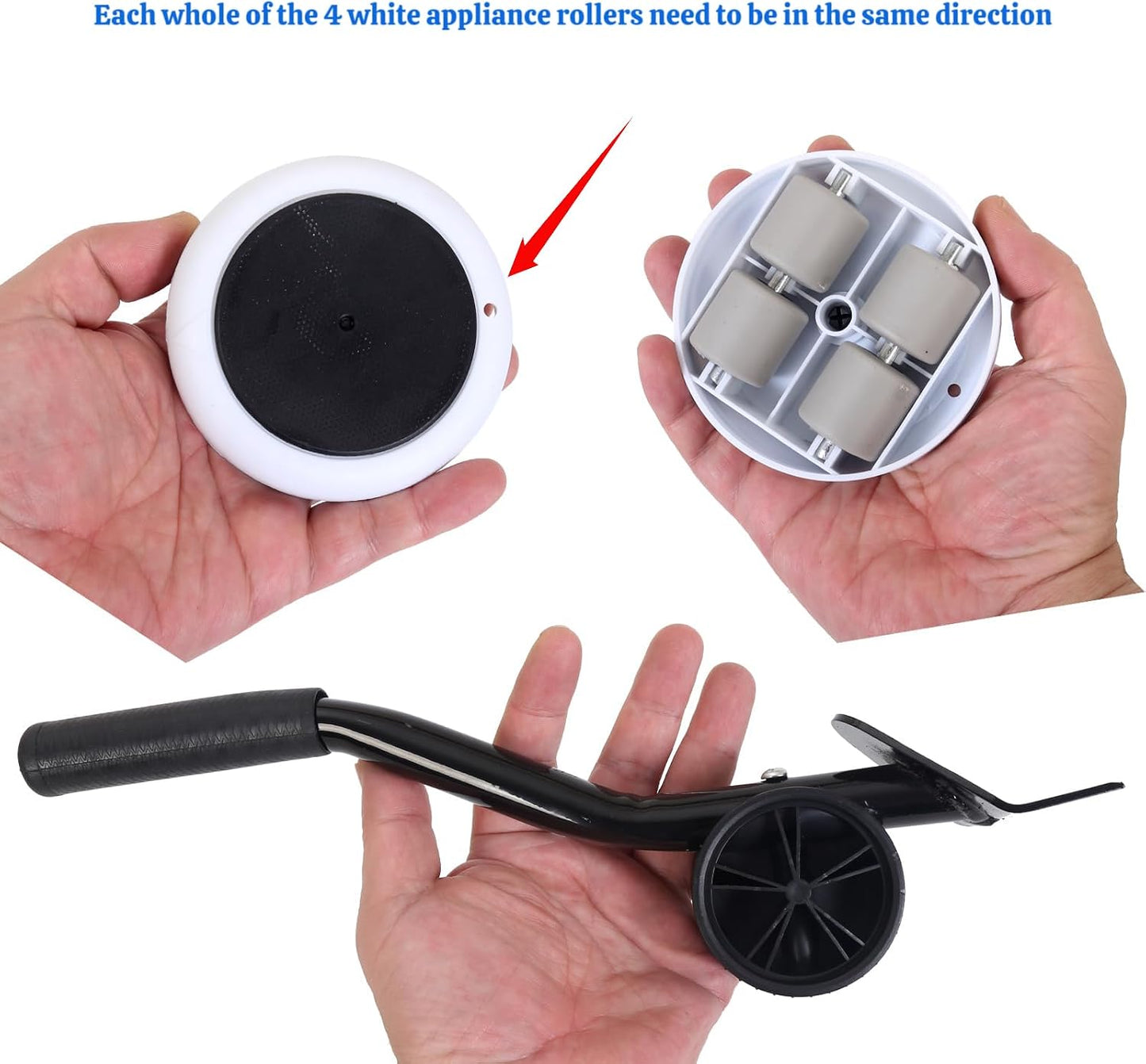 Heavy Duty Furniture Lifter 4 Appliance Roller 163 LBS Load Capacity Wheels + Adjustable Lifting Tool Lever Suitable Easy Safe Moving Sofas Couch Washer Dryer Refrigerator Bed