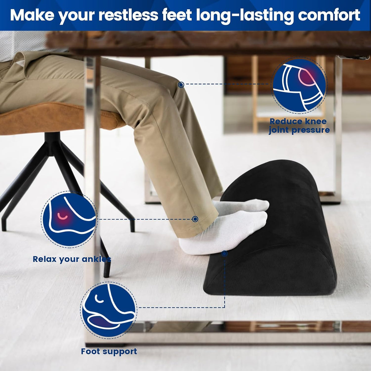 Foot Rest for Under Desk at Work, Foot Stool for Office, Footrest, Black