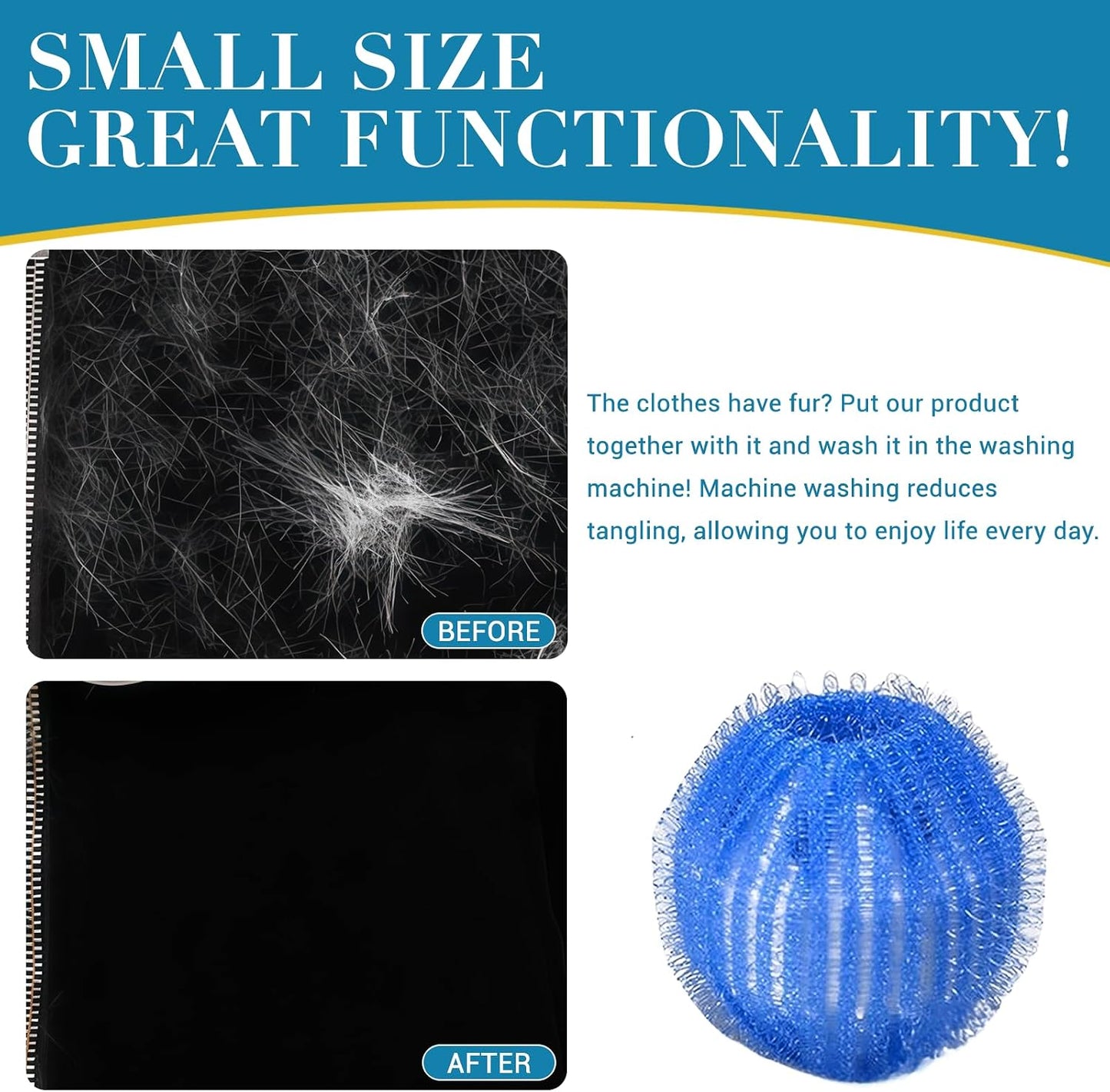 Pet Hair Remover for Laundry 12 PCS - Washing Machine Pet Hair Catcher Balls, Reusable to Remove Dog Cat Hair, Lint Fuzz, Save Time & Money