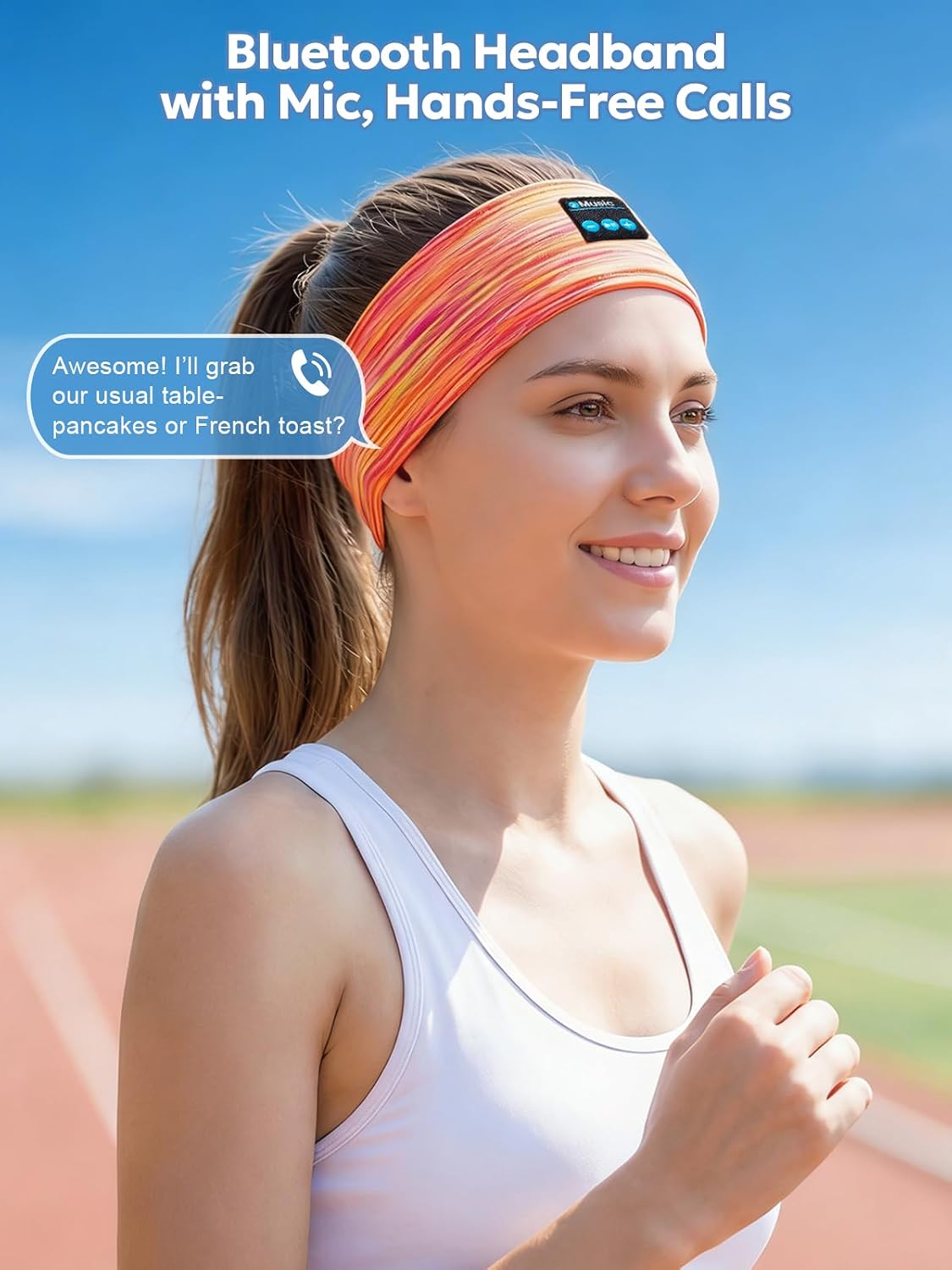 AONESY Bluetooth Headband for Sleeping, Headband Headphones for Side Sleepers & Sports, Washable & Wireless Music Headband with Secure Fit for Running, Workout, Gym, Yoga - Great Gift