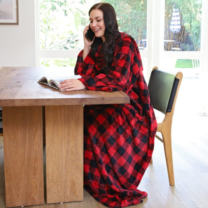 Catalonia Wearable Blanket with Sleeves for Women & Men, Fleece Wrap Throw | Cozy Sleeve Design for Hands-Free Comfort, Perfect for Reading, TV Time & Relaxing, Christmas & Birthday Gift