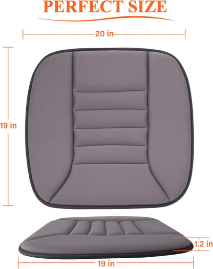 kingphenix Memory Foam Car Seat Cushion for Driver and Office Chair Comfort | 1.2-Inch-Thick Memory Foam Seat Pad, Soft, Breathable Fabric, Non-Slip Silicone Bottom for Long Drives and Office Use, Black