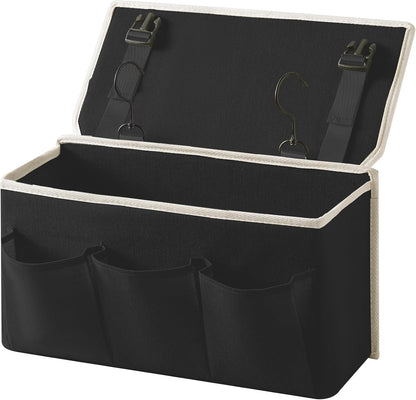 Bedside Caddy/Bedside Storage Organizer Hanging Bag with Three Options,Suitable for home beds, sofas, and dormitory beds—can hold magazines, books, phones, iPads, remote controls. (Gray)
