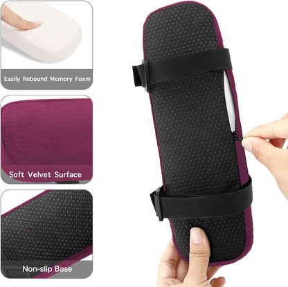 MOSISO Chair Armrest Pads, Home/Office Chair Arm Rest Covers, Black | 2 Pack Memory Foam Comfy Computer Gaming Elbow Cushion, Removable Washable Elbow, Support Forearm Pressure Relief