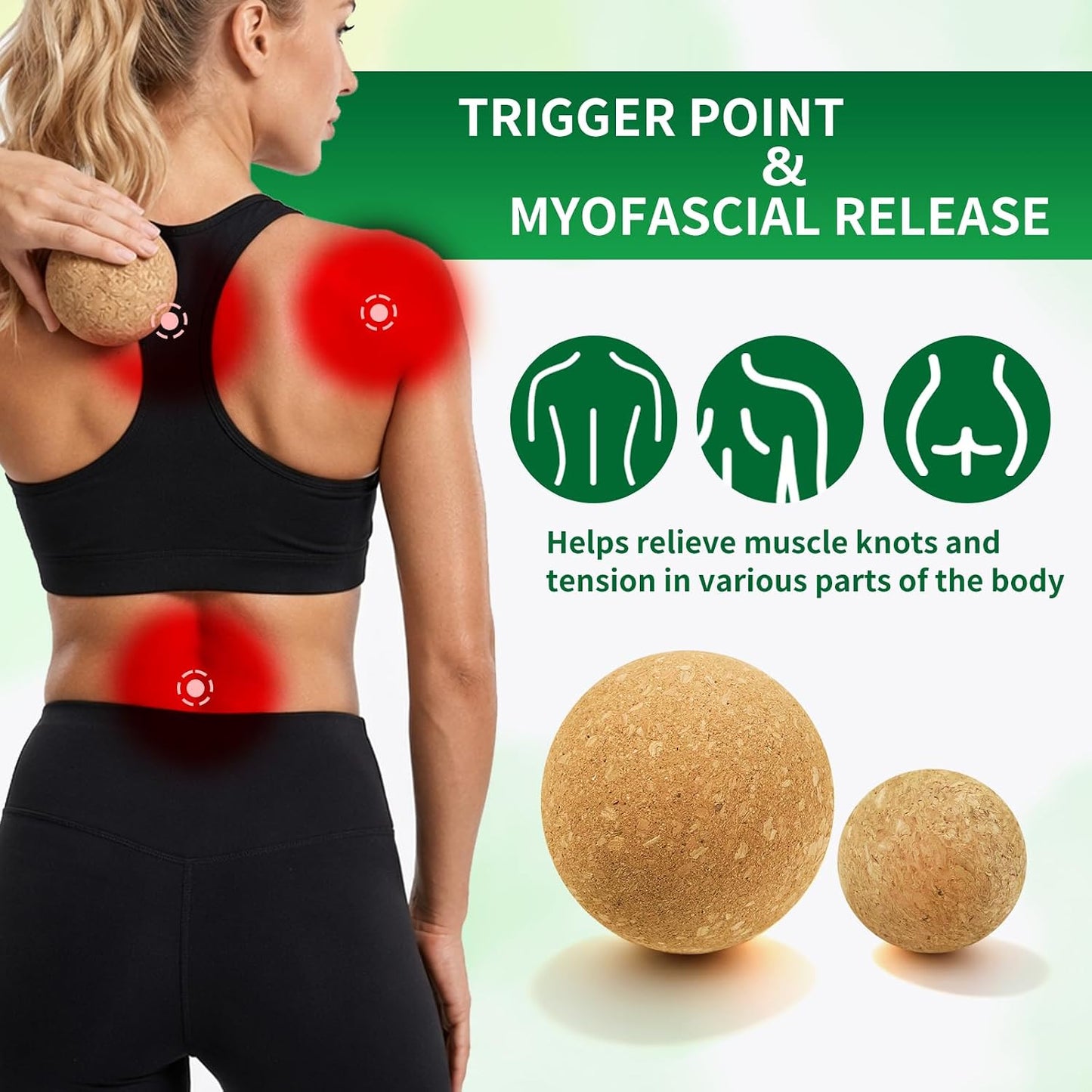 Trigger Point Ball-Cork Massage Ball for Fascia and Myofascial Release | Cork massage ball for fascia release, feet and full-body self-massage