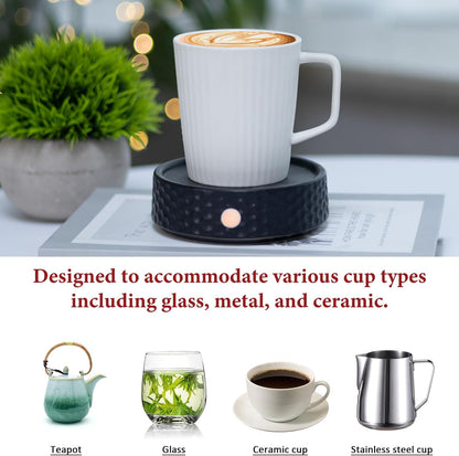 Electric Large Candle Warmer Plate - Ceramic Candle Wax Warmers Timer Adjust Fragrance Intensity Auto Shut Off for Home Office, Aromatherapy Fragrance and Heating Beverage, Milk, Tea, Hot Chocolate