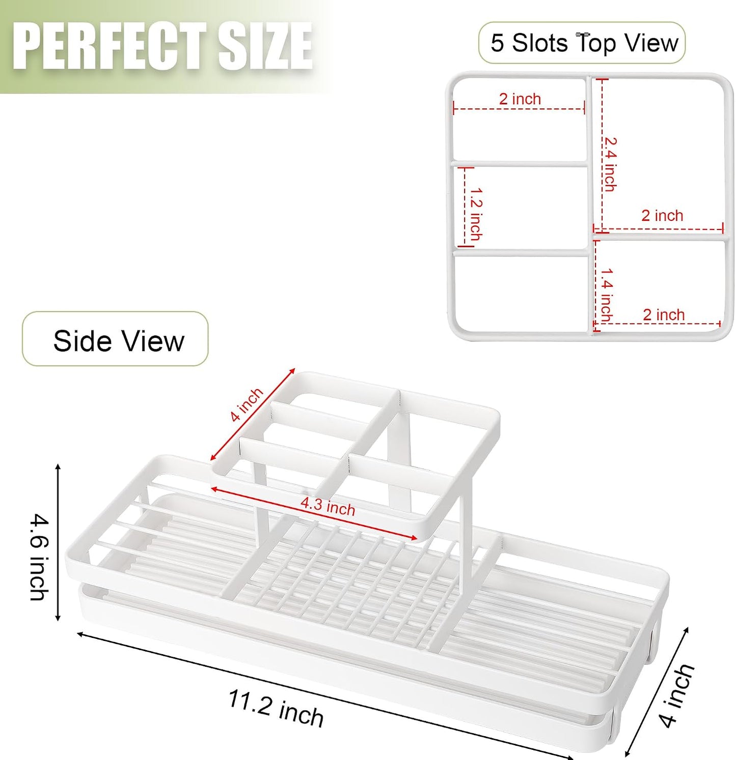 Toothbrush Holders Toothpaste Organizer Bathroom Accessories, Matte Black | Carbon Steel, 4 Slots, Removable Drip Tray, Easy to Clean, Electric Toothbrush Storage, for Countertop, Shower, Sink