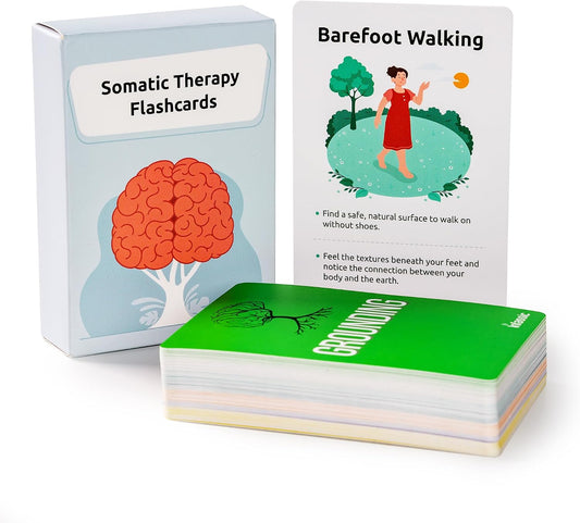 Somatic Therapy Exercise Cards for Nervous System Regulation - 50 Somatic Therapy Coping Skill Flashcards | Infassic Polyvagal Theory Card Deck | Grounding, Trauma Release, CPTSD Healing - 2.75”x3.9”