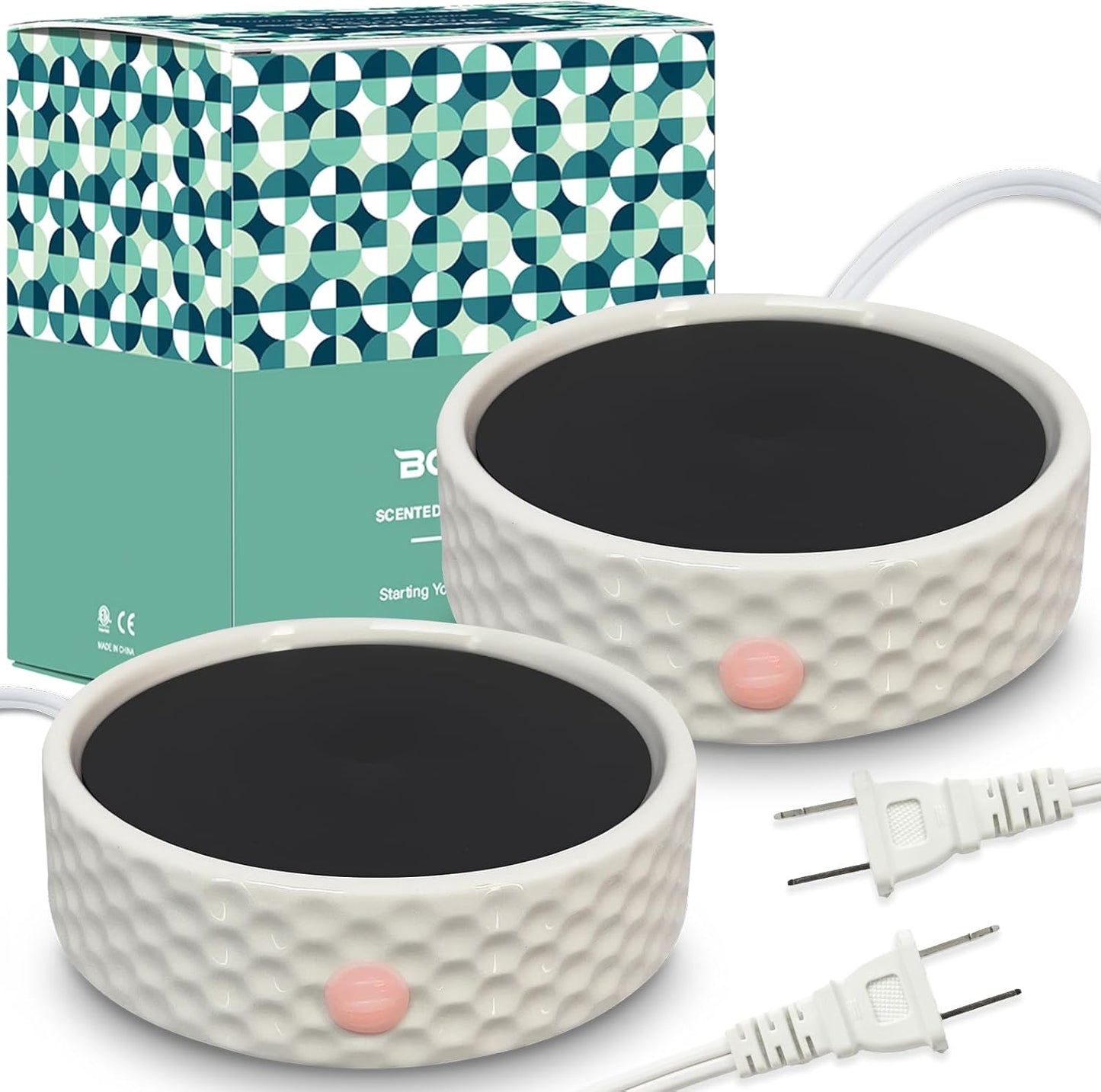 Electric Large Candle Warmer Plate - Ceramic Candle Wax Warmers Timer Adjust Fragrance Intensity Auto Shut Off for Home Office, Aromatherapy Fragrance and Heating Beverage, Milk, Tea, Hot Chocolate