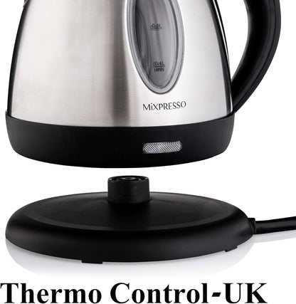 Mixpresso Electric Kettle Temperature Control, Hot Water Kettle Electric, Cordless 1 Liter Capacity, Keep Warm & LED Indicator, Auto-Shutoff, Boil-Dry Protection, Stainless Steel Electric Kettle