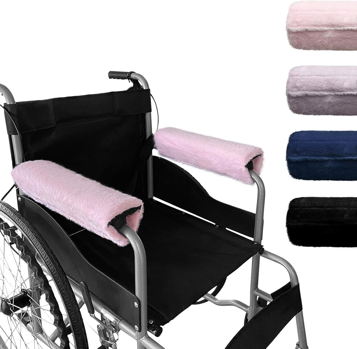 SPRING SEAON Wheelchair Armrest Pads Covers Fuzzy Desk Chair Arm Pads Soft