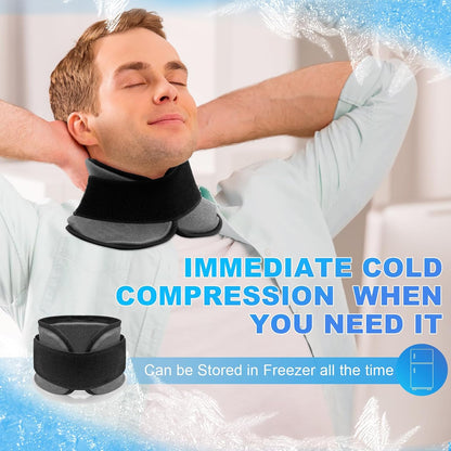 Neck Ice Pack Reusable Soft Gel Wrap Ice Collar for Neck, Wisdom Teeth Ice Pack Head Wrap Face Jaw Versatile Cooling Cold Compress for Cervical Injuries Pain Surgery Recovery