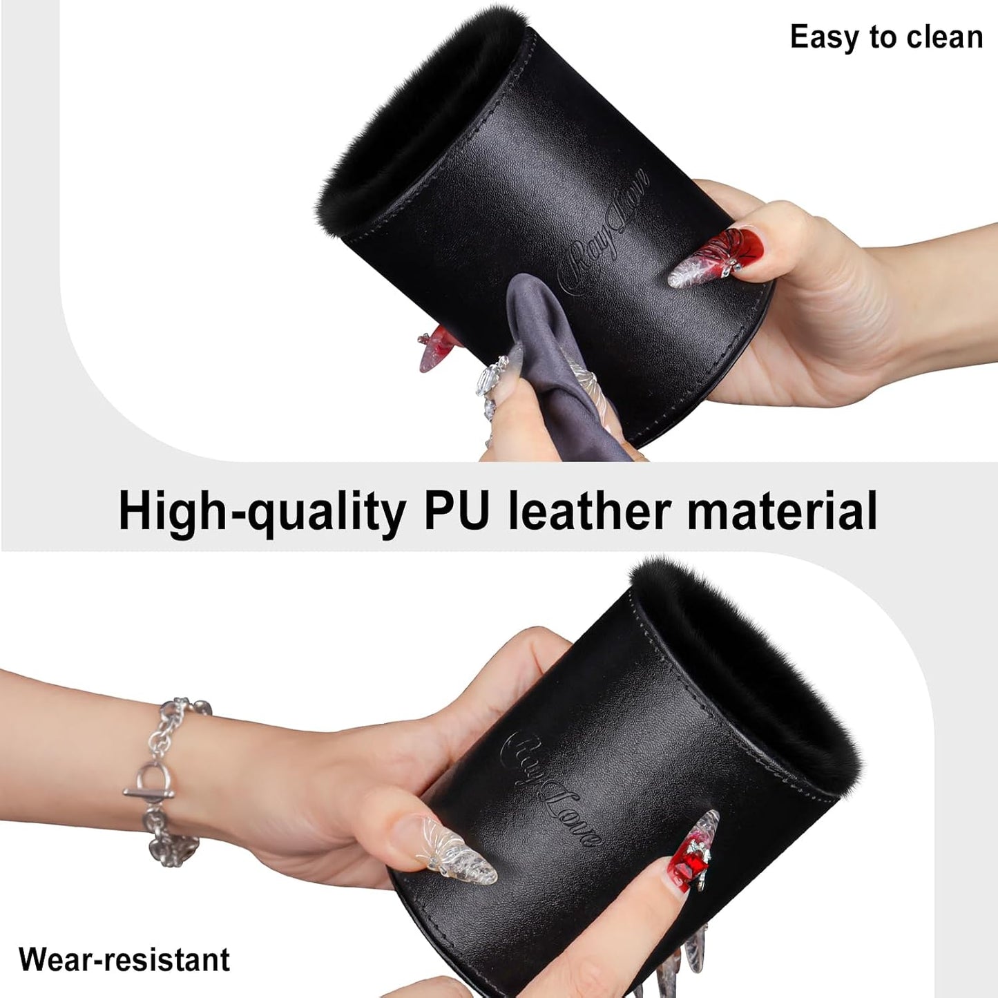 RayLove Leather Eyeglasses Case, Glasses Case, Anti-scratch Glasses Storage Organizer, Sunglasses Case with Soft Plush Lining