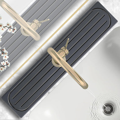 Faucet Mat for Kitchen Sink with Raised Feet, Stone Sink Mat Quick Dry around Faucet, Water Absorbent Stone Tray, Sink Splash Guard & Protectors, Stone Drying Mat for kitchen Counter