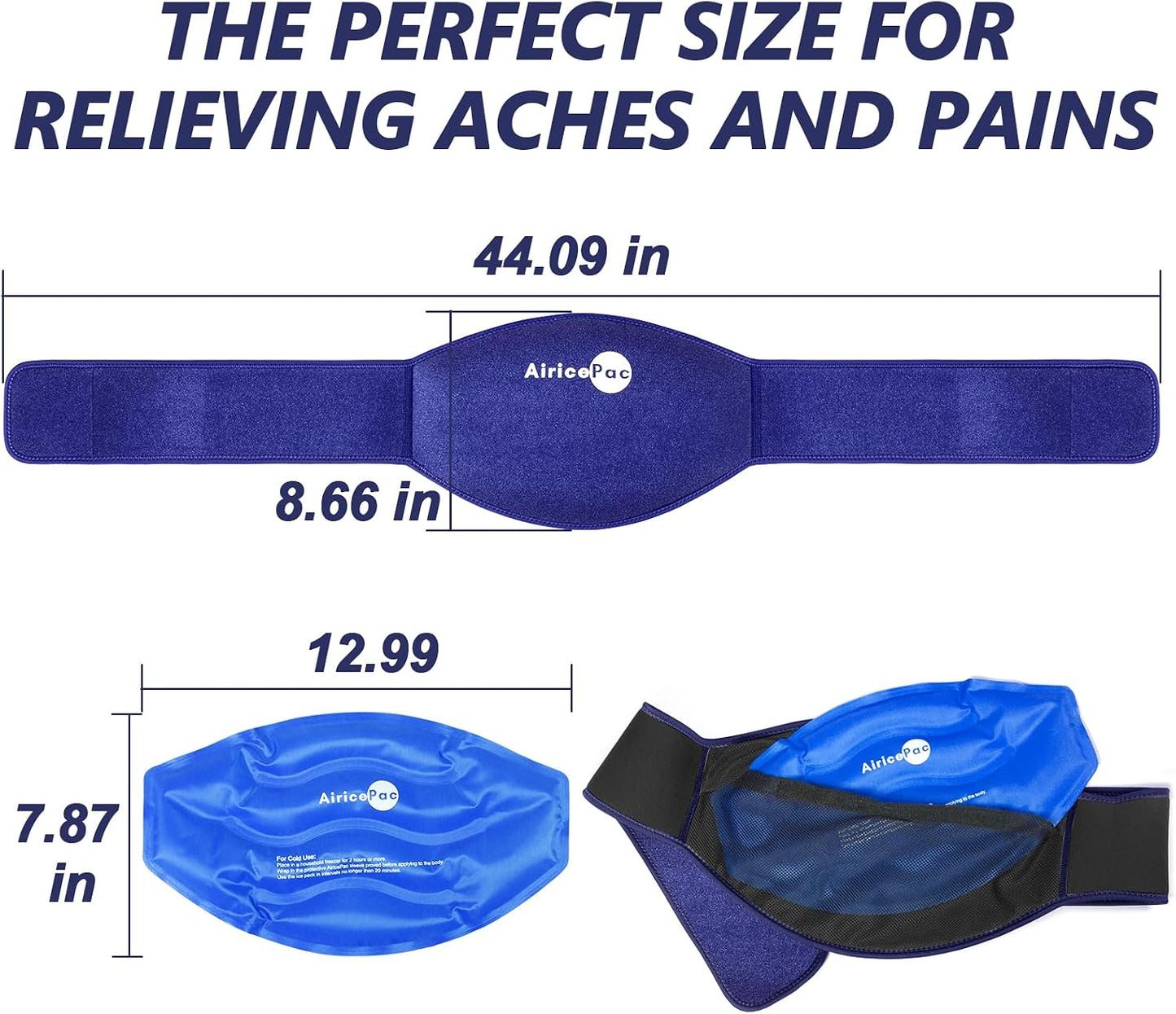 AiricePac Elbow Ice Pack Wrap, Tennis Golfers Sleeve For Arm and Calf Injuries Reusable, Cold Compression for Pain Relief