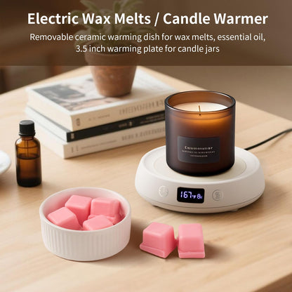 Candle Warmer,Wax Melt Warmer, Wax Warmer for Scented Wax, Wax Cube Burner | Wax Melter, 3 Temp Setting, 1-9H Auto Shut Off Timer, Electric Scented Wax Melter, Home Bedroom Office Use,Coffee Mug Warmer