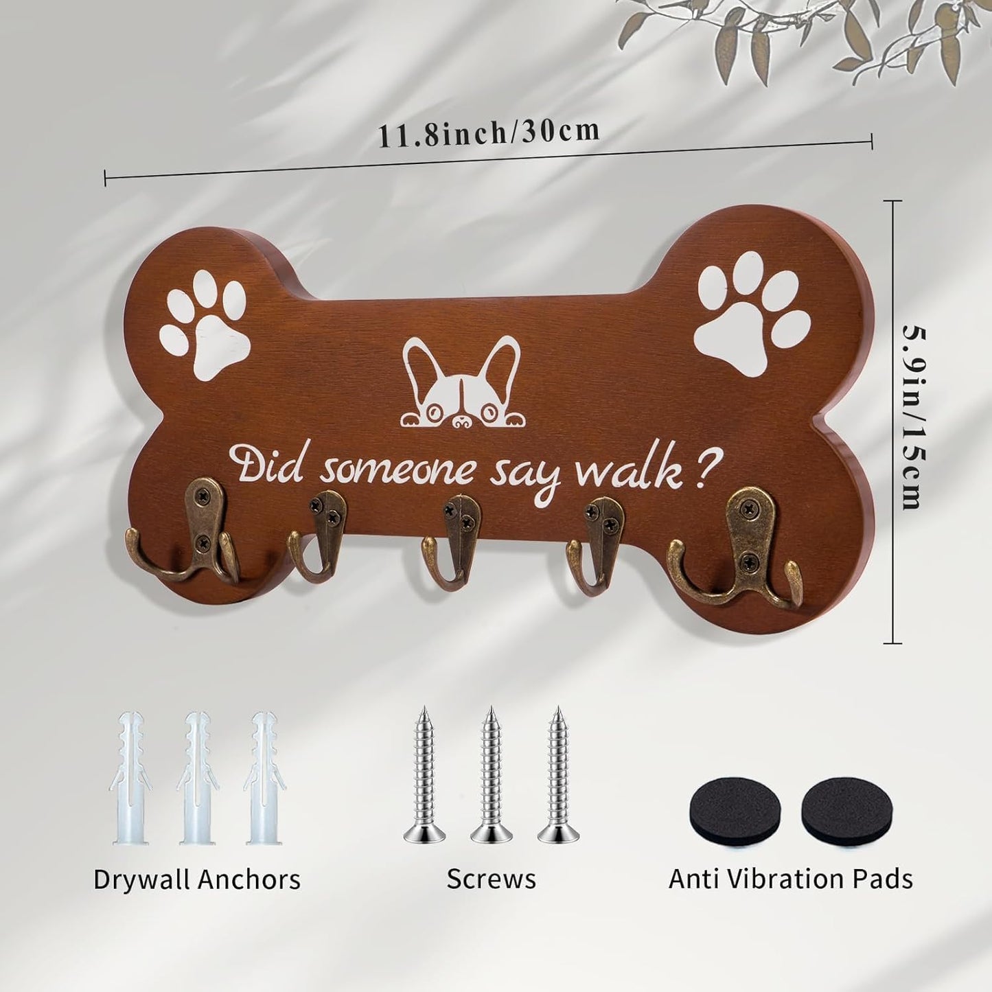 Dog Leash Holder forwall,Coat RackHooks, Mount Storage Organizer