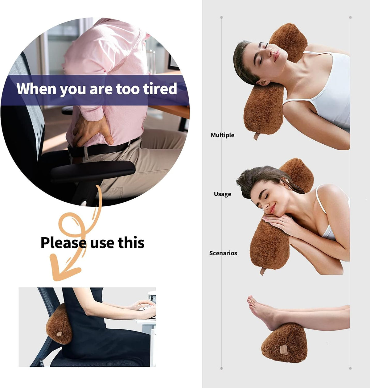 Recliner Headrest Pillow, Head Pillow for Sofa, Recliner Neck Pillow, Bone Couch Neck Pillow for Pain Relieve(Grey)