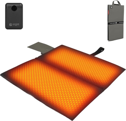 SAVIOR HEAT Heated Seat Cushion 3 Heat Settings 10000mAh | Foldable Office Chair Cushion, Heated Stadium Seats Pad for Home, Camping, Fishing, Office, Yard