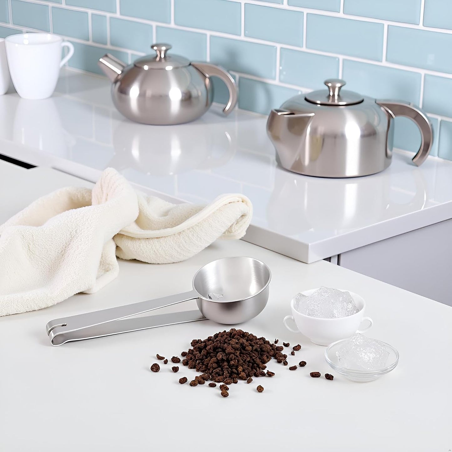Silver Tea Bag Squeezer,Stainless Steel Oval Tea Bag Squeezer Tongs,Tea Filter Clamp Tea Strainer Holder Clip,Suitable Tea Filters for Gripping Ice Cube,Sugar(12.3cm)
