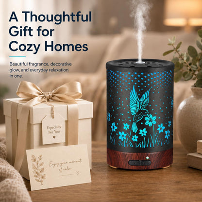 Tree Essential Oils Diffuser for Home 150ML Aromatherapy Diffuser | Birthday Gifts for Women mom,Metal Cool Mist Humidifier with 7 Colors Lights Waterless Auto Off Air Diffusers