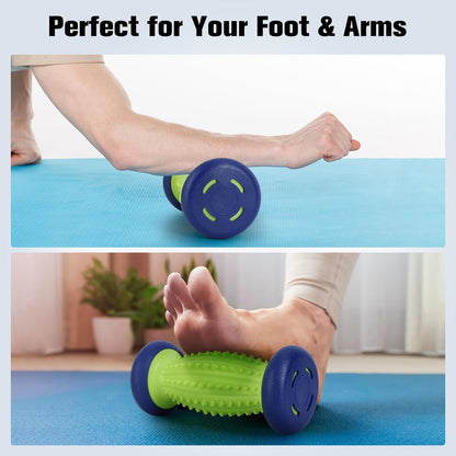 Maliton Massage Ball Set - 3 in 1 - with Foot Roller & Spiky Balls | Relieves plantar fasciitis, heel spurs, muscle pain, Ergonomic deep tissue roller, For feet, back, neck, Durable