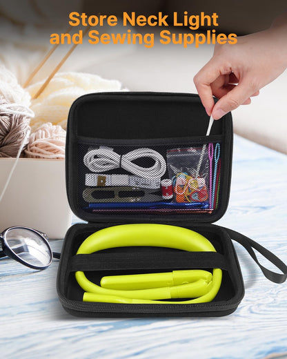 Neck Reading Light Book Lovers Gifts, Rechargeable 80Hrs Eye-friendly 3 Colors & Stepless Dimming Book Light for Reading, Christmas Stocking Stuffers for Men Women Camping Knitting Crochet Accessories