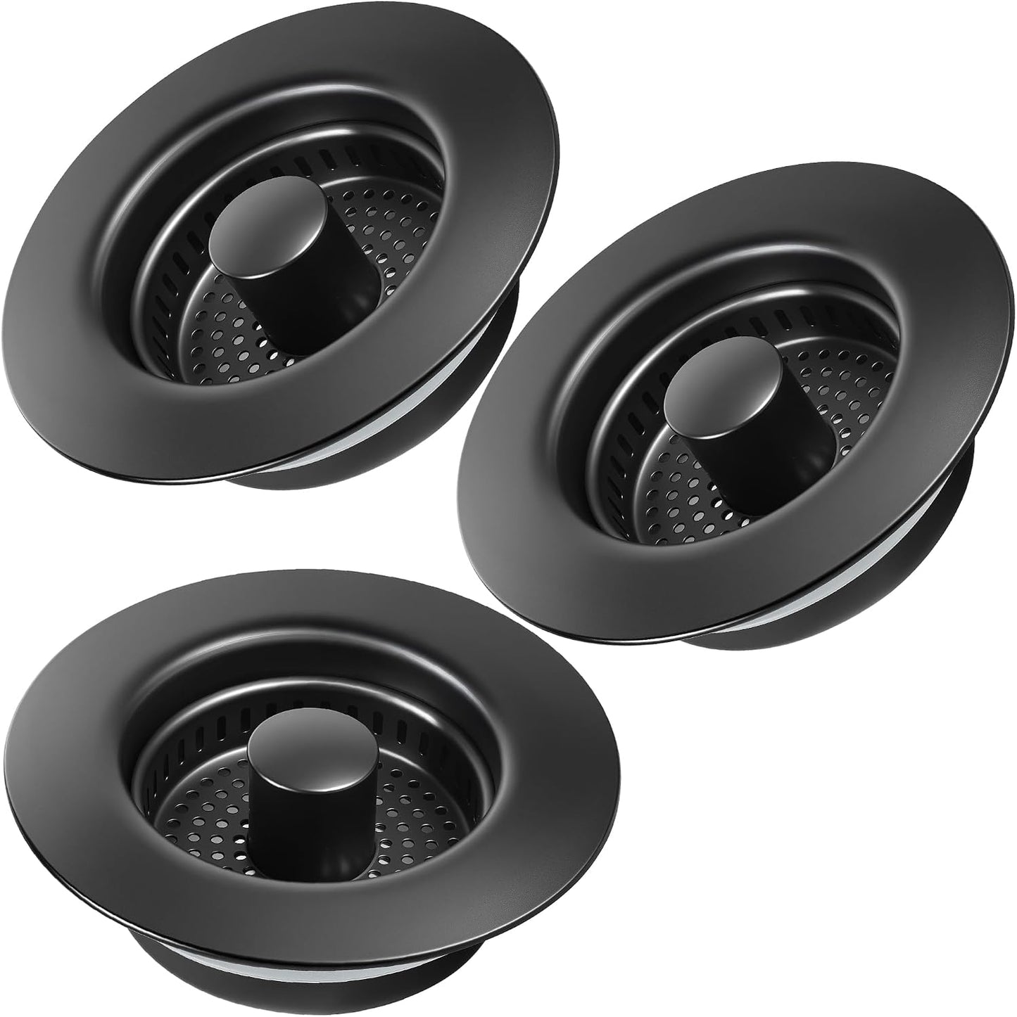 TGOSOMT Kitchen Sink Drain Strainer Stopper, Anti-Clog & Quick Drain | 3-IN-1 Design, Stainless Steel 304, Removable Strainer Basket, Corrosion & Scratch Resistant, Fits US Standard 3-1/2" Drain