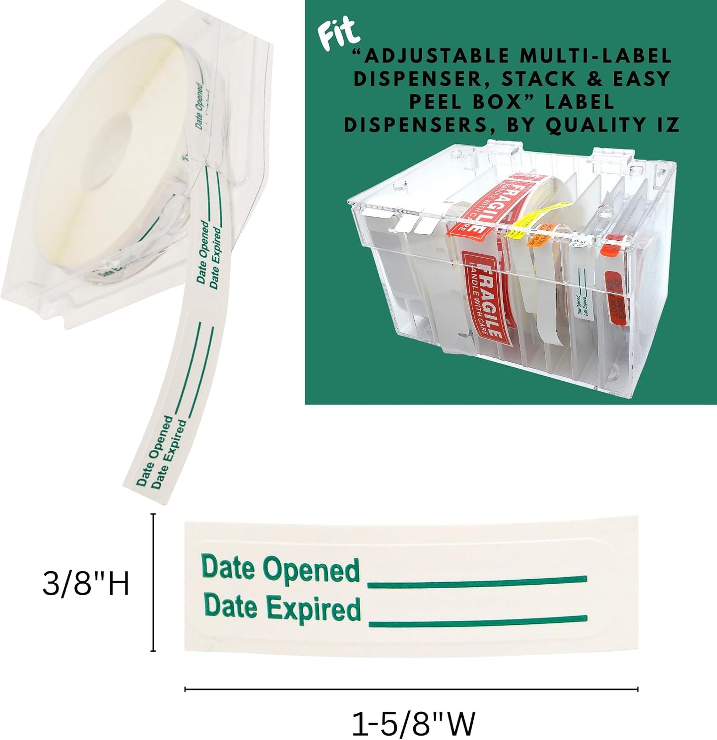 Date Opened Date Expired Labels (1000, 2-500 Rolls)